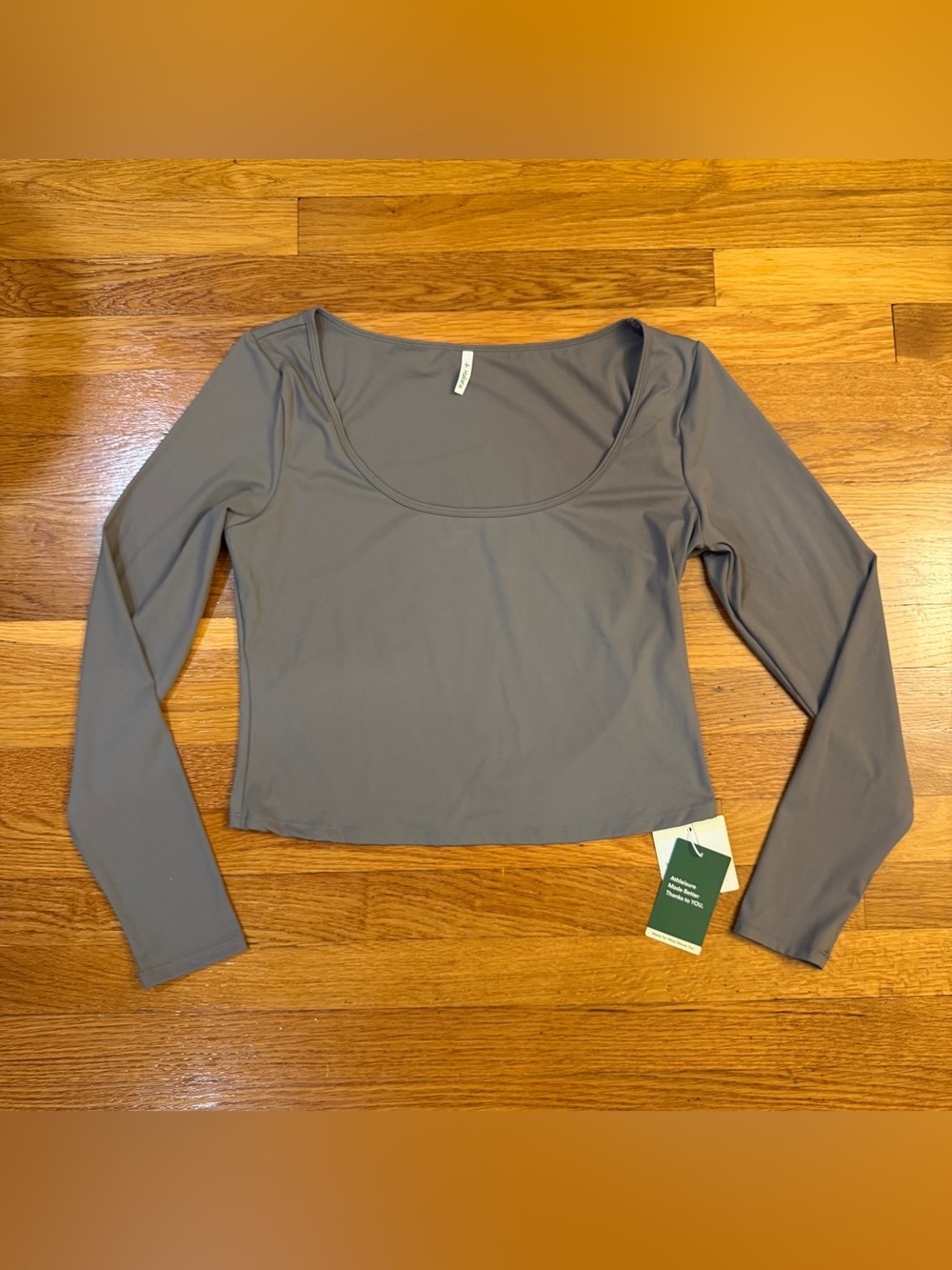 Halara SoftlyZero Airy Scoop Neck Long Sleeve Work T-Shirt Steeple Gray - XL NWT